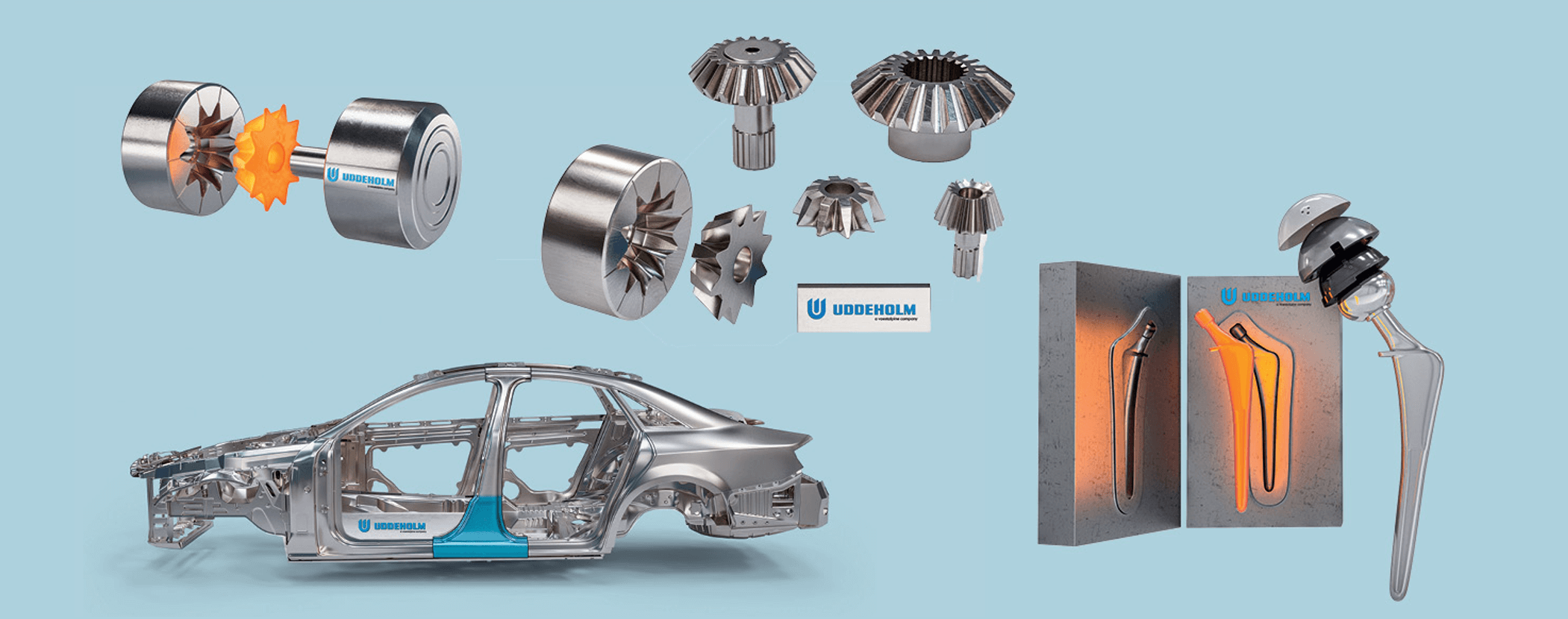 Arrangement of different Skolvar steel hot forming tools